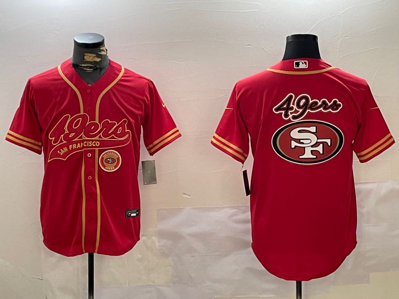 Men San Francisco 49ers Blank Red Gold Joint Name 2024 Nike Limited NFL Jersey style 9->los angeles dodgers->MLB Jersey